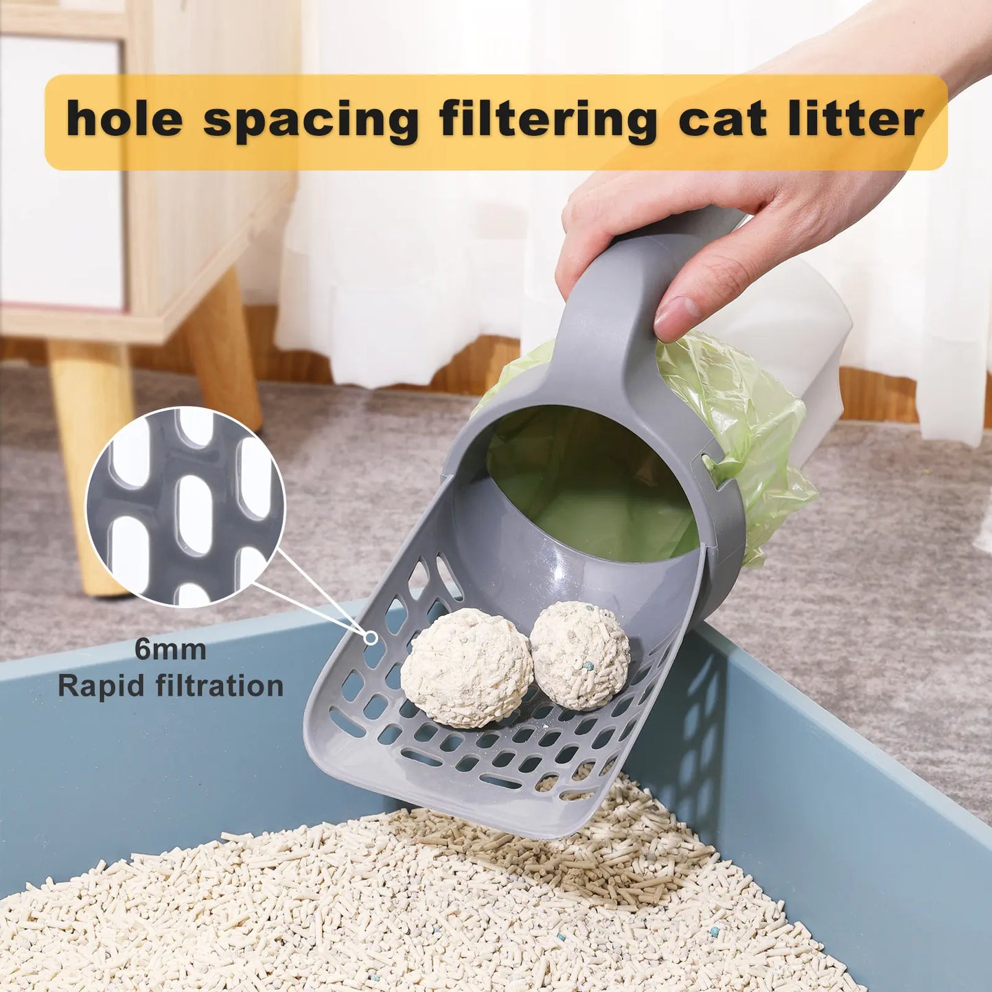 Portable Cat Litter Scoop with Integrated Filter