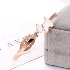 Stylish Stainless Steel Dog Pendant Necklace and Bracelet