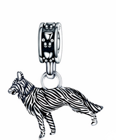 Shepherd Dog Pendant and Charm Bracelet Accessory