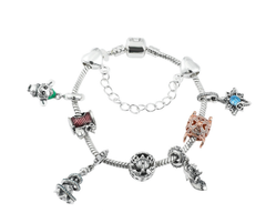 Jack and Sally Skeleton Charm Bracelet for Halloween