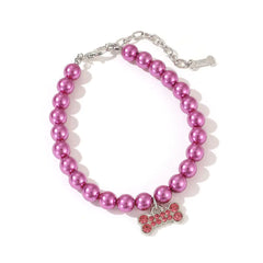 Pearl Cat Necklace Ornament for Pet Supplies