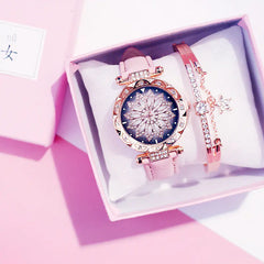 Trendy Waterproof Quartz Watch for Women (Rotating Style)