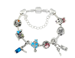 Jack and Sally Skeleton Charm Bracelet for Halloween