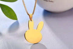 Cartoon Rabbit Stainless Steel Engraved Dog Tag