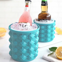 Double Wall Outdoor Silicone Ice Bucket with Lid
