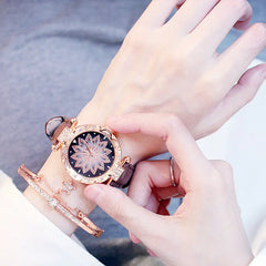 Trendy Waterproof Quartz Watch for Women (Rotating Style)