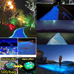 500 Glow in the Dark Stones for Garden Decor