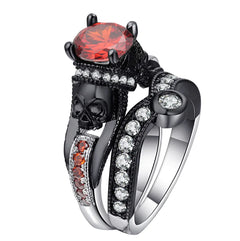 Skull Ring Set with Crystal Zirconia Accents