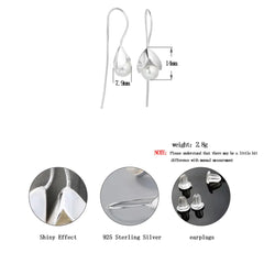 S925 Silver Long Pearl Drop Earrings