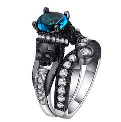 Skull Ring Set with Crystal Zirconia Accents