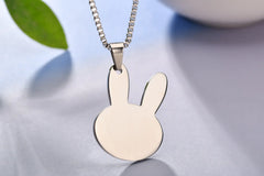 Cartoon Rabbit Stainless Steel Engraved Dog Tag