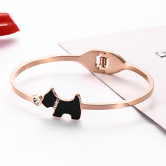 Stylish Stainless Steel Dog Pendant Necklace and Bracelet