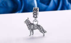 Shepherd Dog Pendant and Charm Bracelet Accessory