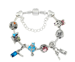 Jack and Sally Skeleton Charm Bracelet for Halloween