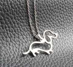 Cute Stainless Steel Dachshund Dog Pendant Necklace