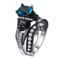 Skull Ring Set with Crystal Zirconia Accents