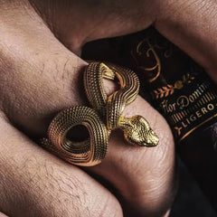 Gold-Plated Snake Ring - Fashion Trend Accessory
