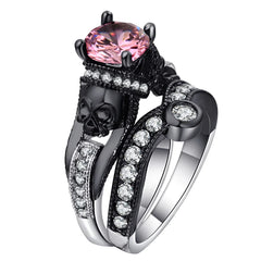 Skull Ring Set with Crystal Zirconia Accents