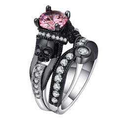 Skull Ring Set with Crystal Zirconia Accents