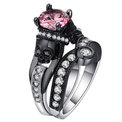 Skull Ring Set with Crystal Zirconia Accents
